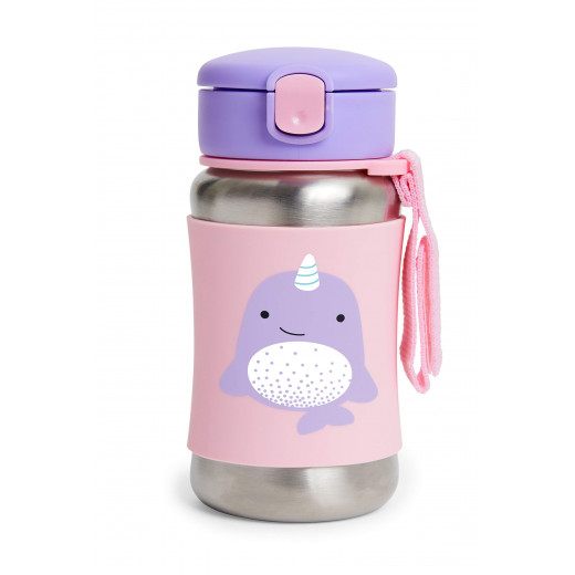 Skip Hop Zoo Stainless Steel Straw Bottle - Narwhal