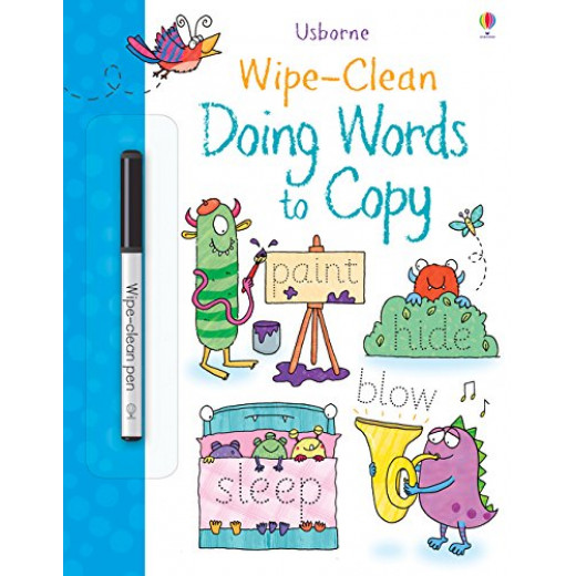 Usborne Wipe-Clean Doing Words to Copy (Wipe-clean Books) Paperback