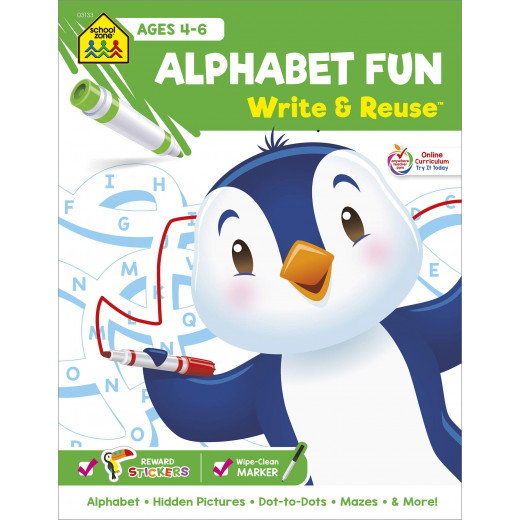 School Zone Alphabet Fun: Write & Reuse Workbook
