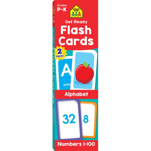 School Zone Get Ready Flash Cards Alphabet & Numbers 2 Pack 4-6, 112 cards