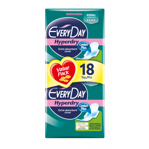 EveryDay Hyperdry Pads Normal, 18 pads