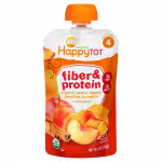 HappyTot Super Fiber & Protein Pouch, Pear, Apple, Peaches, Pumpkin & Cinnamon, 113 g