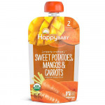 Happy Baby Organic Clearly Crafted Stage 2 Baby Food Sweet Potatoes, Mangos & Carrots Pouch, 113 g