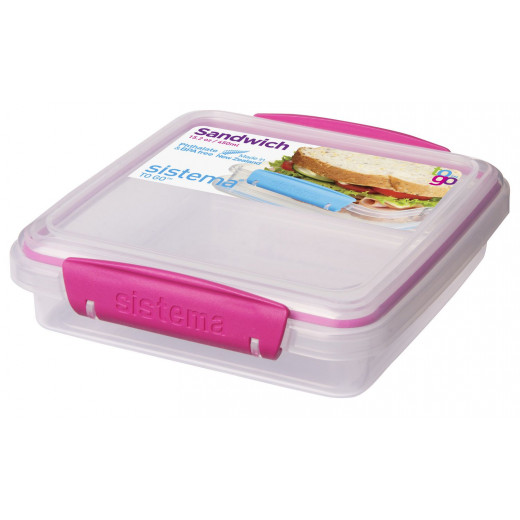 Sistema Sandwich Box To Go 450ml, Pink