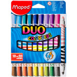 Maped Color'peps Duo Double Ended Felt Tip Pens, 10 Pieces