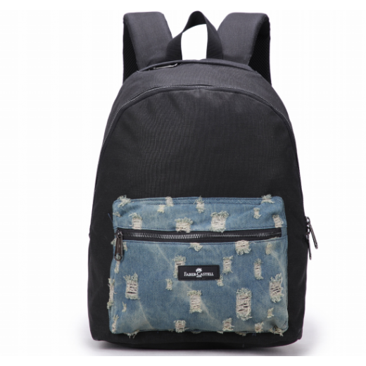 Faber-Castell Energetic Bag 1 Compt Petrol Backpack, Black&Jeans