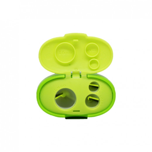 Keyroad Tris Jumbo 3-hole plastic sharpener , with tank, green