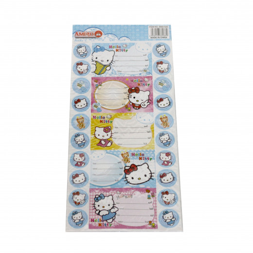Stickers Name, Hello Kitty Design, 4 Sheets, 27X12.5 cm