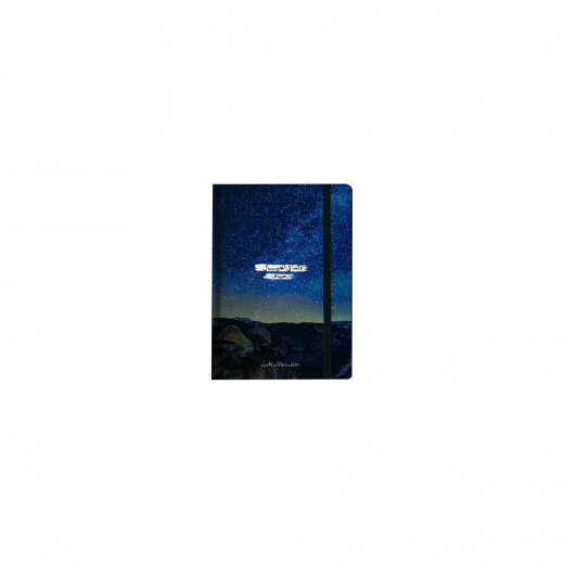 دفتر ملاحظات بتصميم غلاف الفضاء من مفكرة, مع مطاط, 20*15 سم, اللون الأزرق
