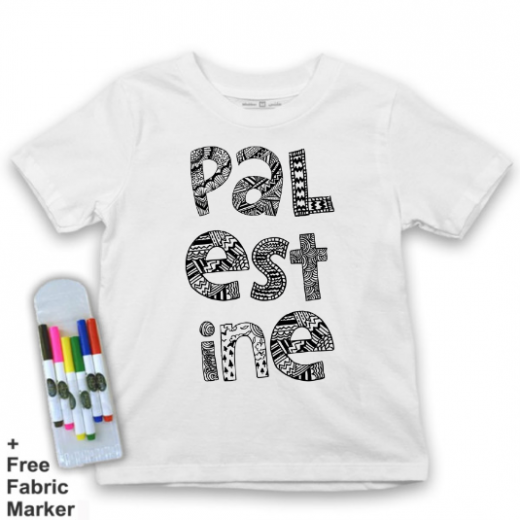 تي شيرت للأطفال, بتصميم كلمة فلسطين, 6 سنوات من ملبس