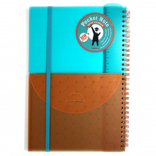 دفتر ملاحظات مع سلك حلزوني اللون الفيروزي من أميجو: 96 صفحة