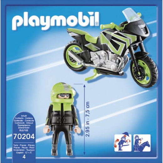 Playmobil Motorcycle With Rider 4 Pcs For Children