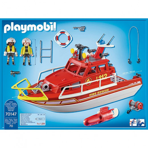 Playmobil Fire Rescue Boat 69 Pcs For Children