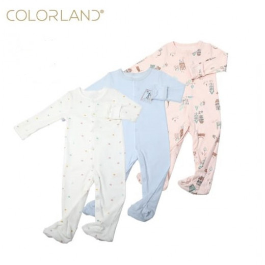 Colorland Long-Sleeve Baby Overall 3 Pieces In One Pack 3-6 Months