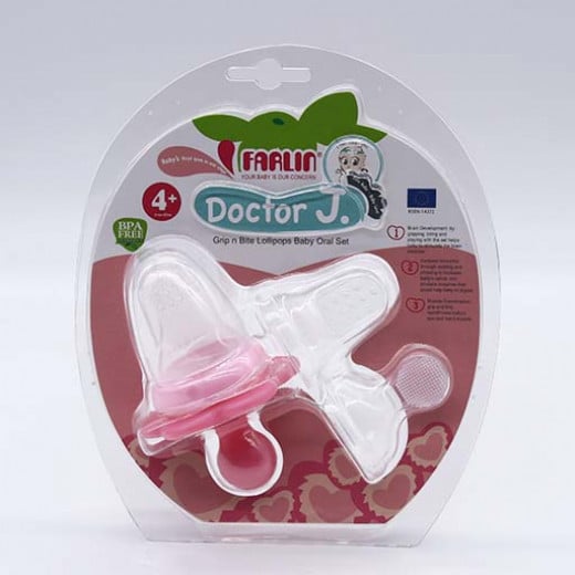 Farlin Grip & Bite Lollipops Baby Oral Set, Pink