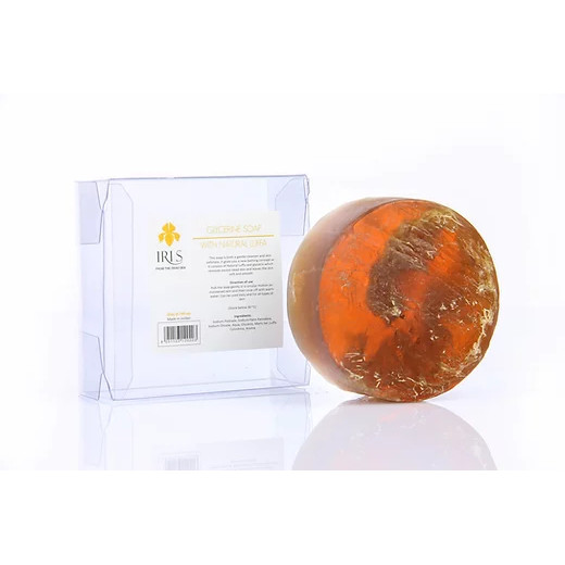 Iris Glycerin Soap with Natural Luffa 200g, Brown