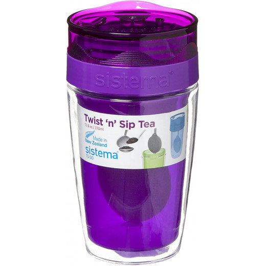 Sistema Twist Sip Tea To Go Travel Mug With Filter, Purple