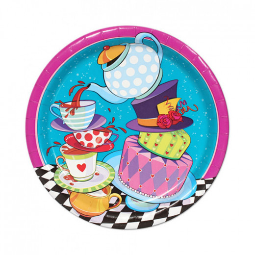Amscan Mad Hatter Tea Party Lunch Plates X8