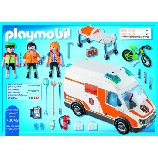 Playmobil Ambulance With Flashing Lights 62 Pcs For Children