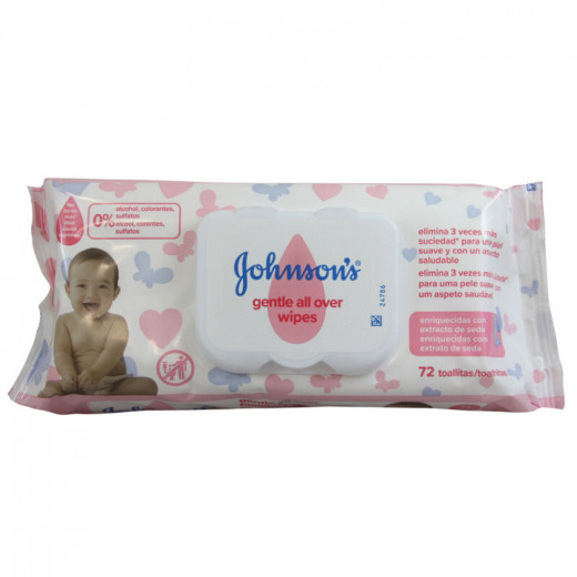 Johnson's Baby, Wipes, Gentle All Over, Pack of 72 wipes