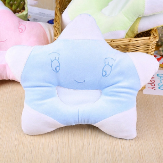 Baby Star Shape Pillow - Anti Roll Cushion - Bedding Cushion - Blue