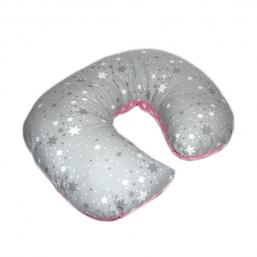 Original Nursing Pillow & Positioner - Double Side, Grey and pink