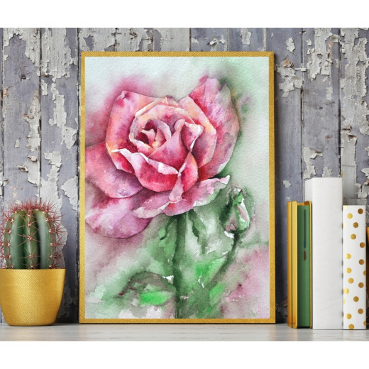 ExtraOrdinary Decorative Wood Framed Wall Art Prints, Watercolor Flower, A3