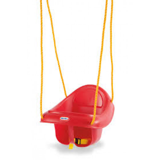 Little Tikes Highback Plastic Toddler Playset Swing with Seat Belt, Red