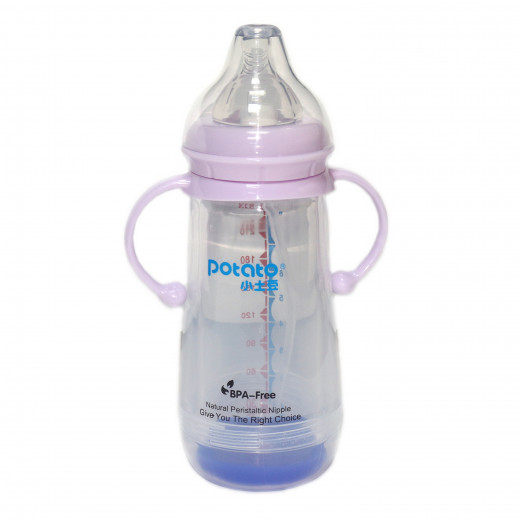 Potato Glass  Bottle with Handle - 3-6m - Purple 240ml