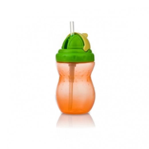 Nuby Flip-it Leakproof Straw Bottle (320ml), Orange