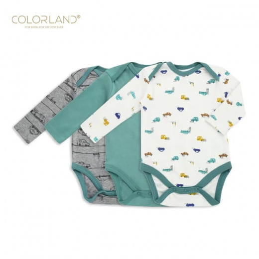 Colorland - (1) Baby Bodysuit 3 Pieces In One Pack - 3-6 Months