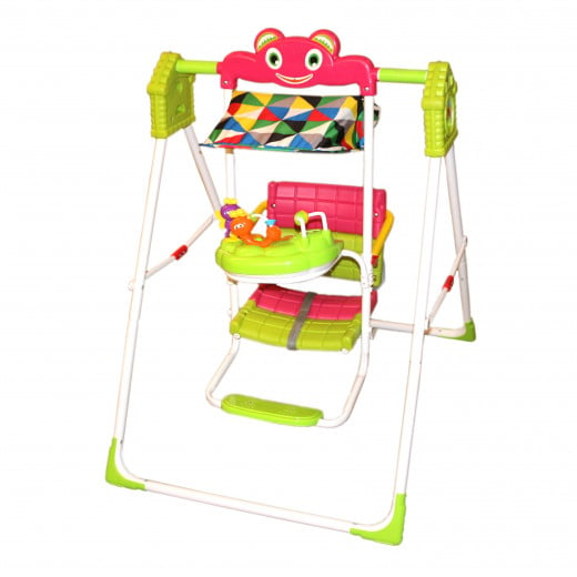 Green Swing With Colored Rattles