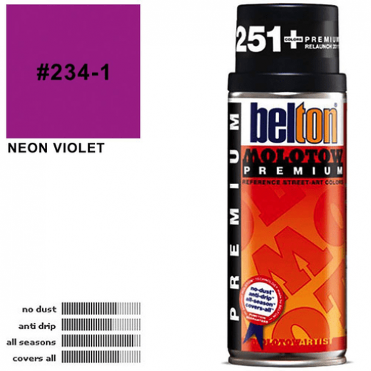 Molotow Belton Premium Spray Paint 400ml Neon Violet 234-1