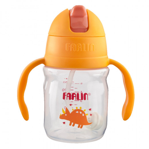 Farlin Straw Drinking Cup, Orange Color, 150 Ml