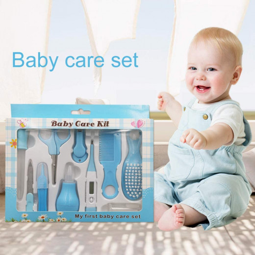 Newborn Baby Grooming Kit, 10 Pcs, Blue