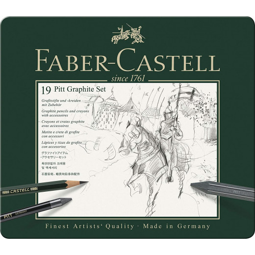 Faber Castell 19 Pitt Graphite Color Set, 19 Pieces