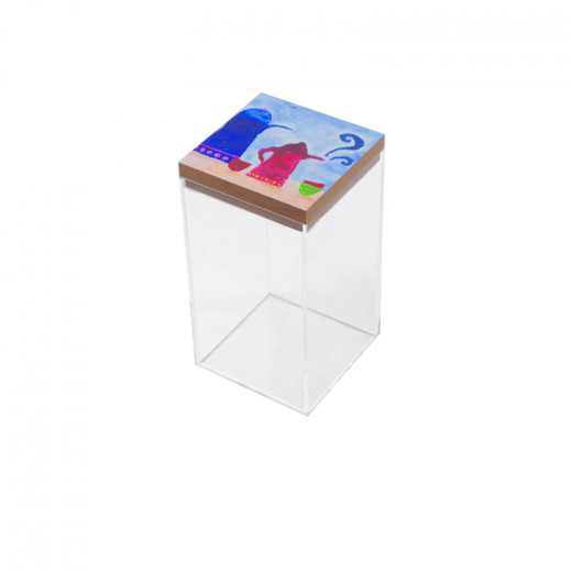 KHCF Plexi Box With a Wooden Top Cover Designed with Kid's Drawings or Positive Words