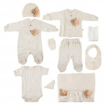 10 pieces Hospital Set for 0-3 months, Beige with Lace