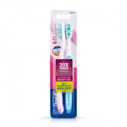 Oral-B Toothbrush Ultra Thin Sensitive Soft 40 1+1 Free