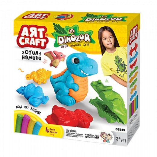 Art Craft 3D Dinosaurs Dough Set, 200 Gram