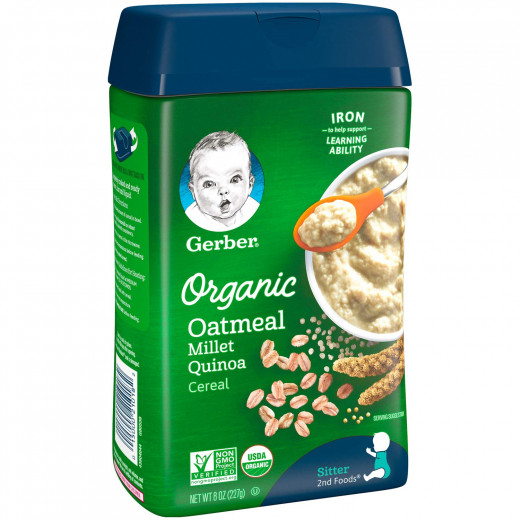 Gerber Organic Oatmeal 227g Millet Quinoa