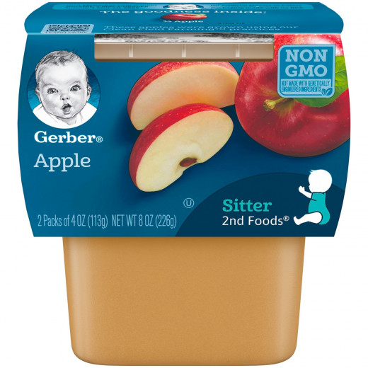 Gerber Sitter 2nd Foods Apples Baby Meals Tubs - 2ct/4oz Each