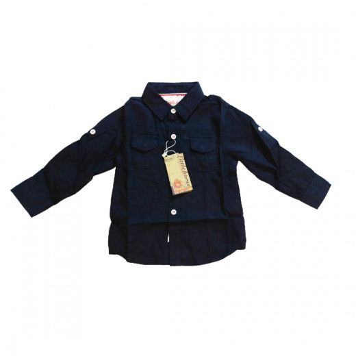 Navy Blue Long- Sleeves Shirt for Boys +9 Months