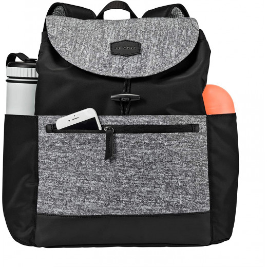 JJ Cole Mezona Cinch Top Backpack Diaper Bag Asphalt, Black