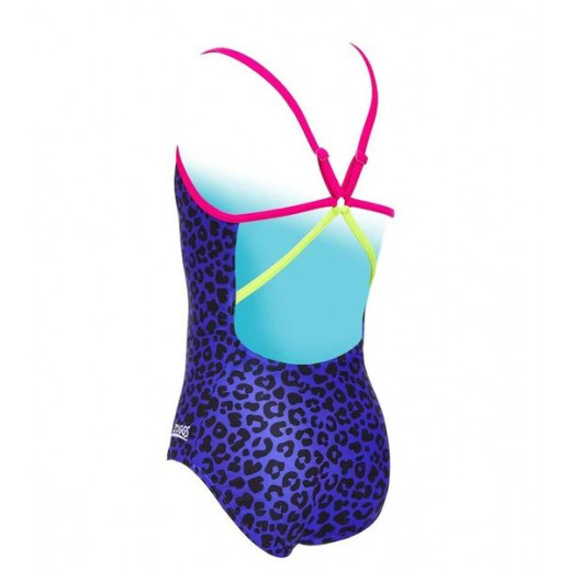 Zoggs Girls Cats Meow Starback Swimsuit, 11 Years