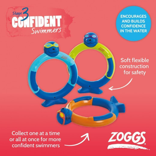 Zoggs Zoggy Dive Rings - 3 Rings Per Pack.