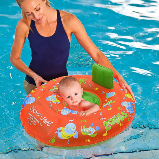 Zoggs Baby Inflatable Trainer Swimming Pool Seat Orange