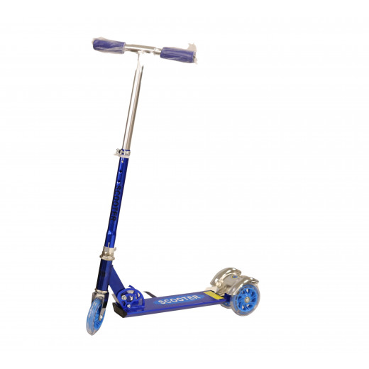 Scooter With Front and Back Wheels, Blue