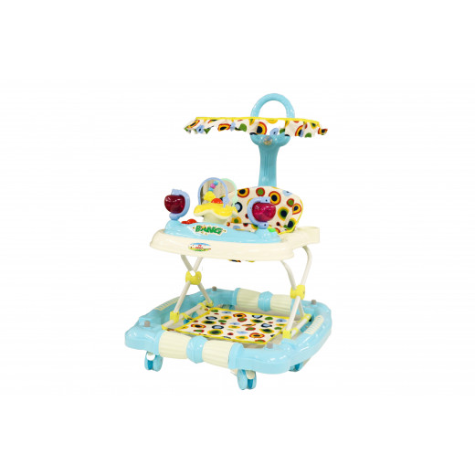 Walker Baby Space With Umbrella, Light Blue & Colorful