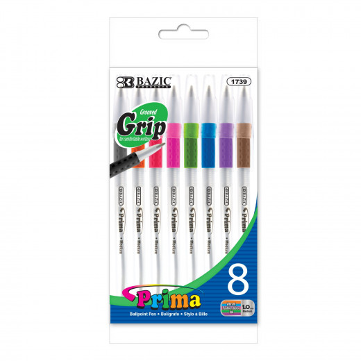 Bazic 8-Color Pen With Cushioned Grip
